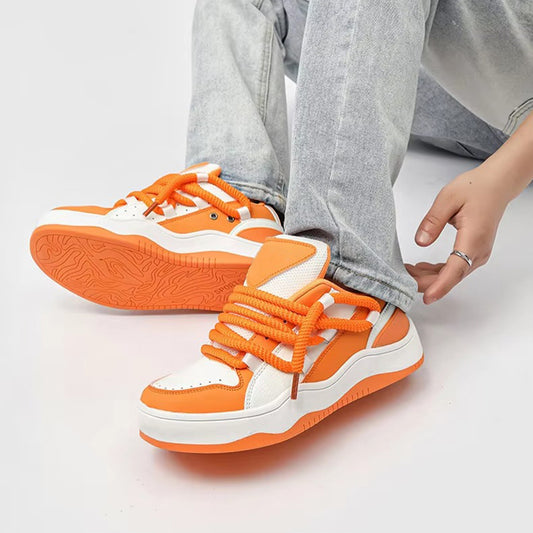 flux orange sneakers